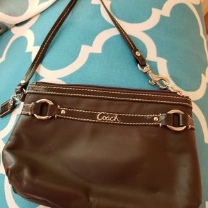 NWT Coach Gallery Leather Wristlet Mahogany